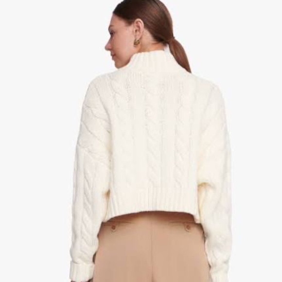 Staud Cropped Hampton Ivory Sweater SZ M NWOT $325 - Picture 5 of 9
